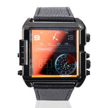 Relógio esportivo masculino, relógio de pulso digital com led e vidro descolorido de quartzo, para múltiplos fusos horários 2024 - compre barato