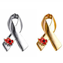 Lovely Poppy Flower Ribbon Bow Brooch Pin Alloy Gold Polished Scarf Buckle Exquisite Women Christmas Gift Jewelry 2024 - buy cheap