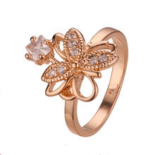 Anillo de lujo con forma de flor para mujer, diseño chapado en oro 585, joyería de moda, regalo de aniversario 2024 - compra barato