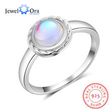 Женское классическое кольцо JewelOra, обручальное кольцо из стерлингового серебра 925 пробы с круглым лунным камнем, ювелирное изделие для подарка на День Матери 2024 - купить недорого