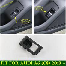 Acessório para carro, estilo de porta traseira do porta-malas botão interruptor tampa moldura guarnição para audi a6 c8 2019 2020 2021 abs fibra de carbono 2024 - compre barato