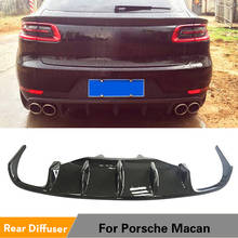 Carbon Fiber Rear Bumper Diffuser Lip Spoiler for Porsche Macan 2014 - 2020 Rear Bumper Exhaust Diffuser Spoiler Guard 2024 - buy cheap