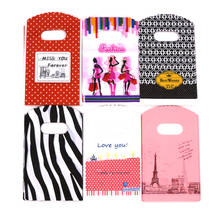 New Jewelry Bag Wholesale 100Pcs/Lot 9x15cm mini plastic jewelry packaging bags pouches multi designs candy gift bag with handle 2024 - buy cheap