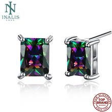 INALIS Square-Shape Stud Earrings For Women Multicolor Clear Cubic Zirconia Female Earring Wedding Fashion Jewelry Gift On Sale 2024 - buy cheap