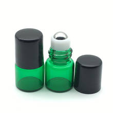 50pcs Refillable 1ml Green Roller Glass Bottle For Essential Oils Perfume Sample Test Roll On Empty Vials 2024 - buy cheap