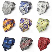 Corbatas de Jacquard para hombre, corbata de 8cm con diseño de flores de Cachemira, corbata de boda para novio, corbata de regalo 2024 - compra barato