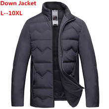 Plus size 10XL 8XL 6XL 9XL 5XL 4XL ultra weightlight thin thermal white goose down jacket men down outerwear autumn winter 2024 - buy cheap