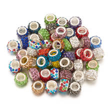 100Pcs Polymer Clay Rhinestone European Beads Rondelle Large Hole Beads Mixed Color For DIY Bracelet Jewelry Making 2024 - buy cheap