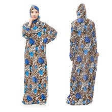 Abaya árabe musulmana para mujer, Ropa islámica con estampado Floral, caftán marroquí, Hijab, Abayas, Ropa musulmana de Pakistán 2024 - compra barato