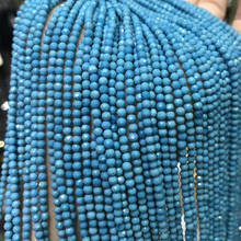 Contas de pedra natural azul turquesa 3mm contas soltas para fazer jóias diy colar pulseira brincos moda presentes acessórios 2024 - compre barato