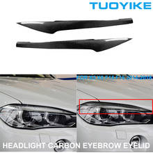 2PCS Car Styling Real Carbon Fiber Front Headlight Eyebrow Eyelids Trim Cover Sticker For BMW X5 X6 F15 F16 2014-2018 Decoration 2024 - buy cheap