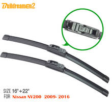 Buildreamen2 Auto Soft Rubber Rain Wiper Blades Windshield Car Bracketless Wiper Blade 2Pcs For Nissan NV200 2009-2016 2024 - buy cheap