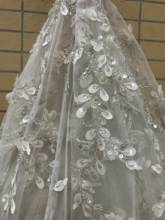Rede de renda de tecido africano bordada pesada com rendas embutidas com miçangas para vestido de casamento 2024 - compre barato