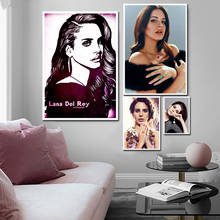 Lana del rey imagens de arte de parede, impressões hd, pinturas de tela cantor, estrela para sala de estar, decoração de casa 2024 - compre barato