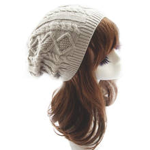 Chapéus de inverno femininos, gorro de lã tricotada por torção, para o inverno, quente, 2020 2024 - compre barato