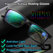 Унисекс прогрессивные многофокальные очки для чтения анти-синий светильник очки пресбиопии близкий дальний вид очки дальнозоркости диоптрий 2024 - купить недорого