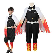 Детский карнавальный костюм Rengoku Kyoujurou, детское нарядное платье на Хэллоуин с демоном, Slayer Kimetsu no Yaiba, вечерние кимоно для мальчиков 2024 - купить недорого
