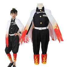 Rengoku Kyoujurou Children Cosplay Costume Demon Slayer Kimetsu no Yaiba Kids Halloween Fancy Dress Party Boys Kimono Uniform 2024 - buy cheap