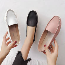 Loafers sapatos planos femininos rasos sapatos de lona das senhoras sapatos de avó sapatos planos brancos mocassins pretos sapatos casuais 2024 - compre barato