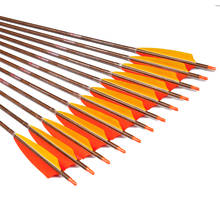 12pcs Linkboy Archery Wood Skin Carbon Arrows Sp400 450 500 600 5inch Turkey Fletching 75gr Tips Traditional Bow Arrows Hunting 2024 - buy cheap