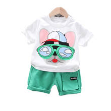 Summer Children Cartoon Clothing Baby Boys Cotton T Shirt Shorts 2Pcs/sets Kids Infant Casual Clothes Toddler Girls Sportswear 2024 - buy cheap