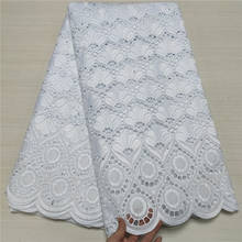 Branco puro algodão design swiss voile rendas na suíça africano tecido de renda seca 5y alta qualidade nigeriano para o casamento 2024 - compre barato