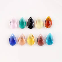 Pingente de lustre de cristal, 20 peças 13x22mm formato de pera, contas de vidro facetado para fazer joias, colar em massa, brincos, achados 2024 - compre barato