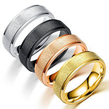 Женское кольцо из нержавеющей стали, простое ювелирное изделие с матовой отделкой, ширина 4-6 мм, цвет розовое золото, хороший подарок для девушек 2024 - купить недорого