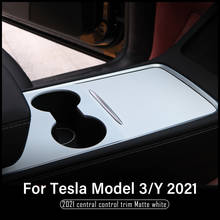 TEY Model3 Car Central Control Panel Protective For Tesla Model Y 2021 Accessories Matte White ABS Model Y Model Three 2024 - buy cheap