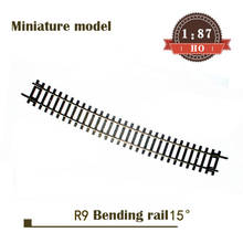 Miniature model  1:87  HO ratio  R9 curved rail 55219 15 °  Single subgrade rail set  Train sand table material 2024 - buy cheap
