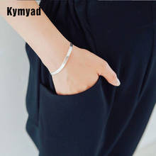 Kymyad-pulseras de color plateado para hombre y mujer, joyería con personalidad, accesorios para mujer, pulsera de pareja con hoja de serpiente 2024 - compra barato