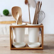 Полка для хранения палочек керамическая бамбуковая сушилка для посуды держатель для столовых приборов для вилки ложки 1 шт. кухонный Органайзер в японском стиле 2024 - купить недорого