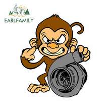 Earlfamily-adesivo turbo para macaco, novidade, fino, 13cm x 11cm, adequado para van, suv, à prova d'água, carro, caminhão, pinup, grafite 2024 - compre barato