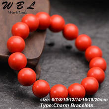 WarBLade Taiwan Contas de Cinábrio Pulseiras Pedra Natural Beads Frisada Estiramento Pulseiras Bangles 6-20MM Para Mulheres Homens Braçadeira heren 2024 - compre barato