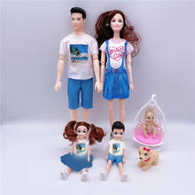 Conjunto de muñecas familiares para 5 personas, juguetes de moda para mujeres embarazadas, mamá/papá/hijo/hija/bebé pequeño/grúa/niña, 2020 2024 - compra barato
