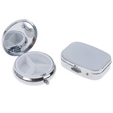 1Pc Small Metal Round Rectangular Pill Cases Splitters Silver Tablet Pill Box Container Medicine Case  Metal Holder Medicine 2024 - buy cheap