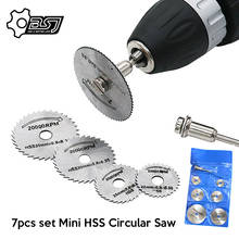 Mini hoja de sierra Circular HSS, herramienta rotativa para cortador de Metal Dremel, juego de herramientas eléctricas, discos de corte de madera, corte de mandril de taladro, 7 Uds. 2024 - compra barato