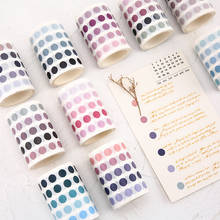 Fita washi de pontos coloridos, fita adesiva de papel diy para planejador e adesivos decorativos de papelaria 2024 - compre barato