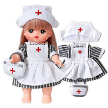 Mellchan-Accesorios de ropa para muñeca, conjunto de ropa de 25CM para cosplay de doctor y enfermera, falda, sombrero, 4 piezas, ropa de bebé, Juguetes 2024 - compra barato