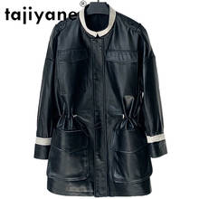 Tajeyane-ropa de cuero auténtico para Mujer, chaquetas de piel de oveja auténtica, Chaqueta de tela coreana, TN2039 2024 - compra barato