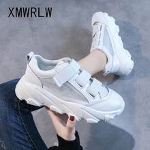 XMWRLW Women's Sneakers Summer Breathable Mesh Sneakers Casual Shoes Woman Cow Leather Hook Loop Platform Shoes White Sneaker 2024 - buy cheap