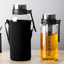 Garrafa de água de vidro portátil do suco do drinkware da grande capacidade com compartimento do chá 2024 - compre barato
