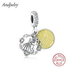 Compatible con pulsera Pandora Original, abalorio colgante de plata de ley 925 De La Bella y La Bestia, joyería artesanal, Berloque de plata 2024 - compra barato