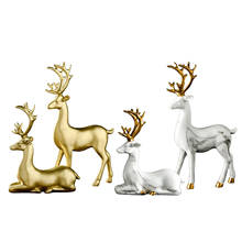 Escultura decorativa-estilo nórdico, decoração para casa, estátua de cervo da sorte, enfeites de mesa, artesanato em resina, escultura de alço 2024 - compre barato