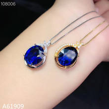 KJJEAXCMY boutique jewelry 925 sterling silver inlaid blue corundum gemstone female necklace pendant mini 2024 - buy cheap