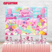 GFUITRR Candyland Photography Backdrop Girls Sweet Birthday Baby Shower Candies Photo Background Pink Vinyl Photo Booth Props 2024 - buy cheap