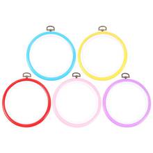 5pcs Embroidery Hoops Plastic Circle Cross Stitch Hoop Ring For Art Craft Sewing Random Color 2024 - buy cheap