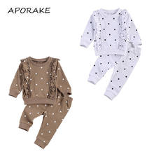 Conjunto de ropa para bebé y niña, sudadera de manga larga con volantes y estampado de lunares, conjunto de pantalones largos y Top, 3 a 24 meses, Otoño, 2020 2024 - compra barato