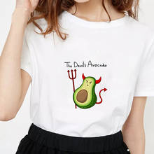 Camiseta con estampado de aguacate de dibujos animados para mujer, remera Harajuku Kawaii para mujer, camisetas para mujer, ropa de calle Kpop 2024 - compra barato