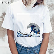 Verão moda oceano onda t camisa das mulheres harajuku 2021 manga curta t divertido ulzzang camiseta japonês topos gráficos camisetas femininas 2024 - compre barato